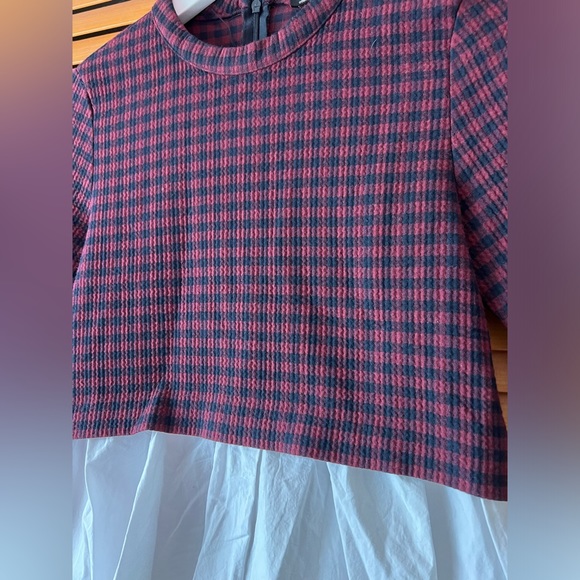 Poplin peplum flare short-sleeve top - Picture 4 of 4